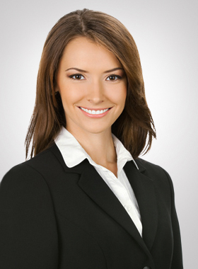 Portrait of young happy smiling business woman, isolated over white background